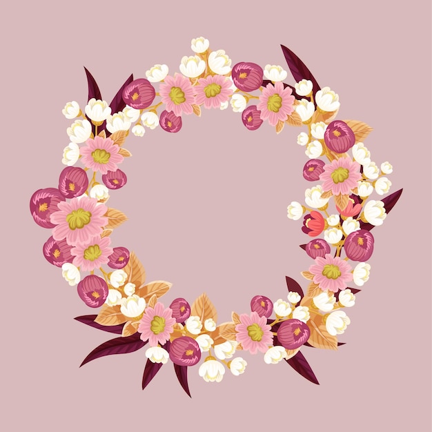 Download Premium Vector | Floral watercolor design of flower wreath