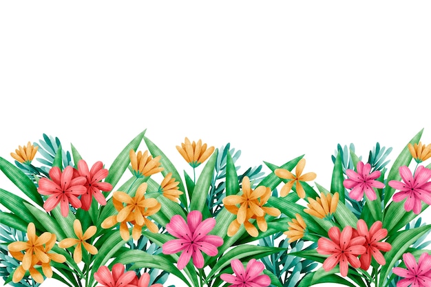 花の水彩画の春の壁紙 無料のベクター