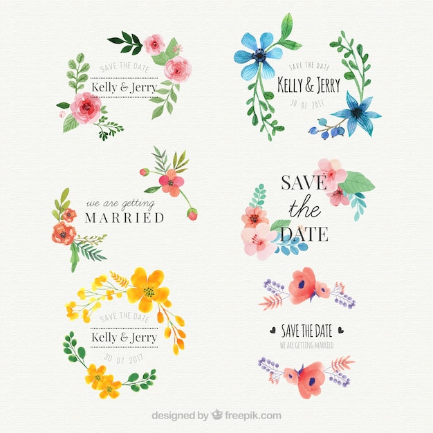 floral watercolor wedding stickers set_23 2147642878