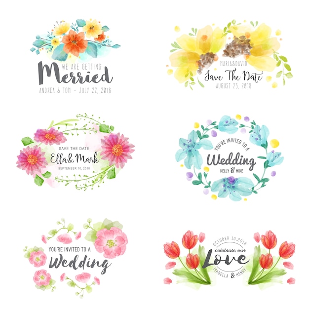 Premium Vector | Floral wedding arrangement collection