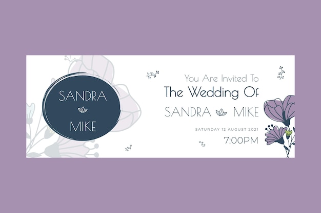 Download Floral wedding banner template | Free Vector
