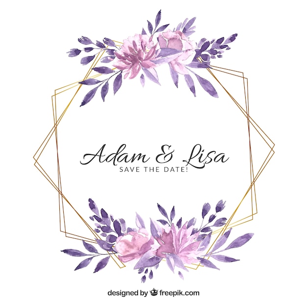 Download Free Vector | Floral wedding frame template