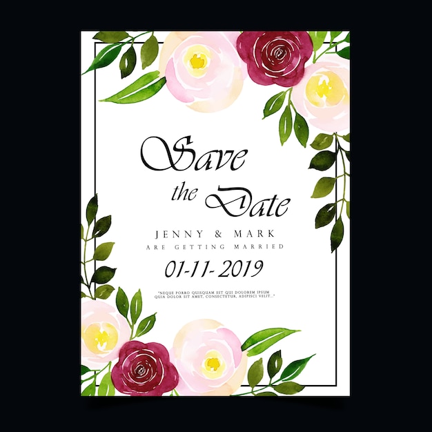 Download Floral wedding invitation card | Premium Vector