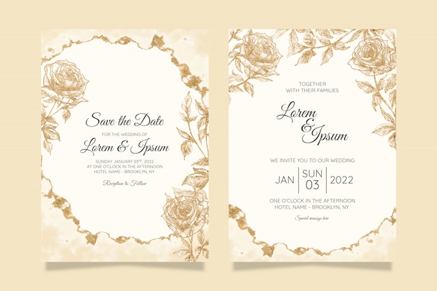 Download Free Floral Wedding Invitation Cards Template With Watercolor Gold Foil Use our free logo maker to create a logo and build your brand. Put your logo on business cards, promotional products, or your website for brand visibility.