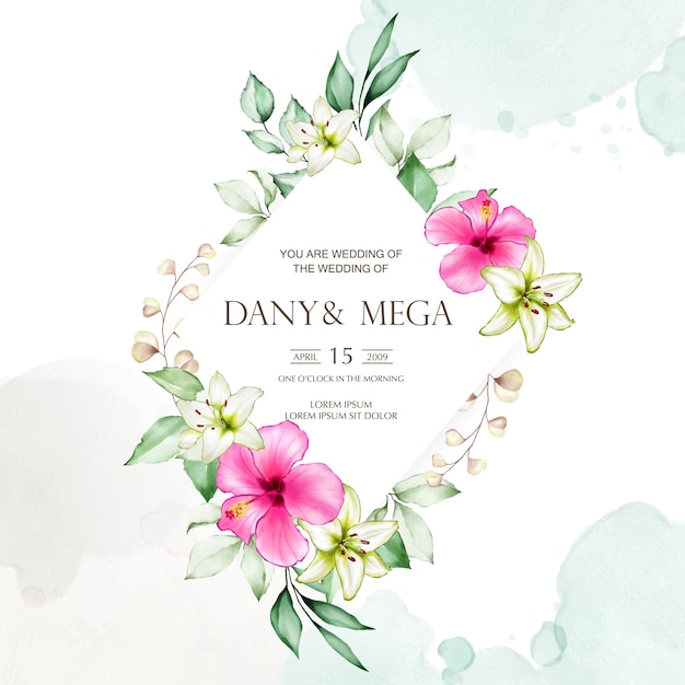 Download Premium Vector | Floral wedding invitation template