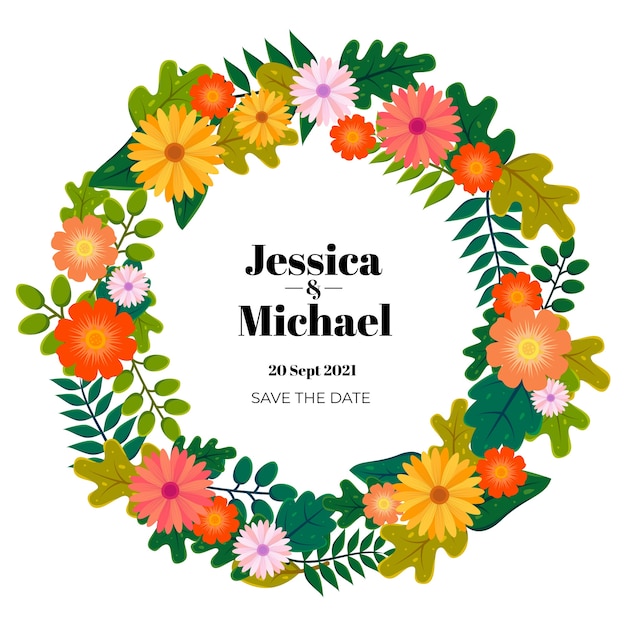 Download Floral wedding wreath Vector | Free Download