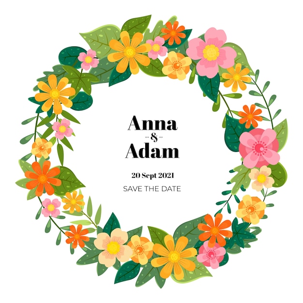 Download Floral wedding wreath | Free Vector