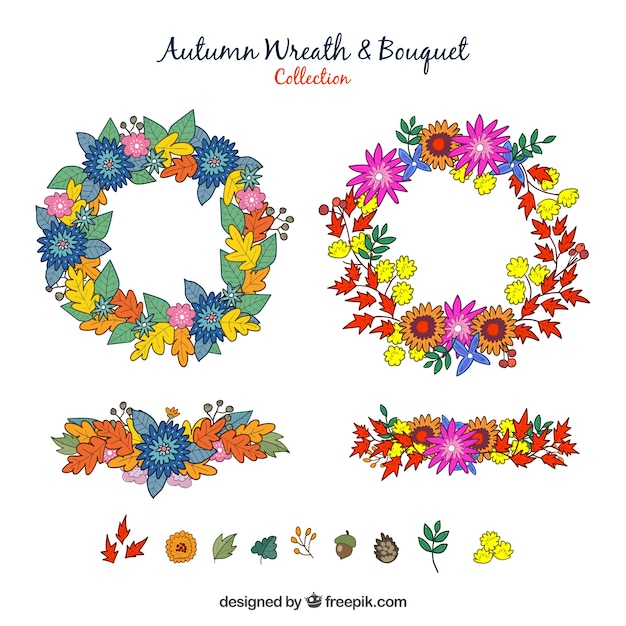 Floral wreath collection | Free Vector