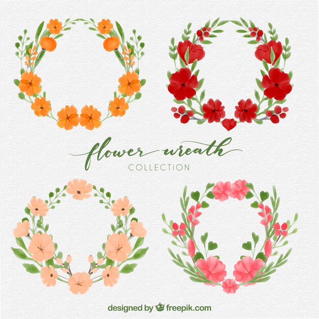 Floral wreath collection Vector | Free Download
