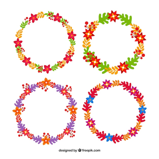 Floral wreath collection | Free Vector