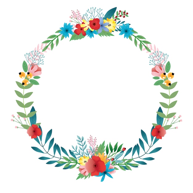 Free Vector | Floral wreath design