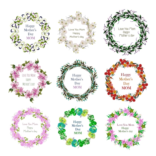 Floral wreath mothers day design