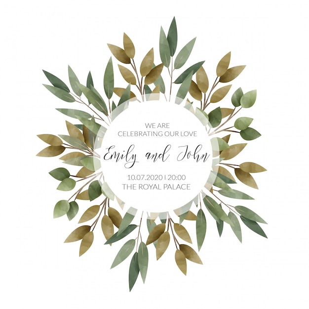 Premium Vector Floral Wreath Wedding Design