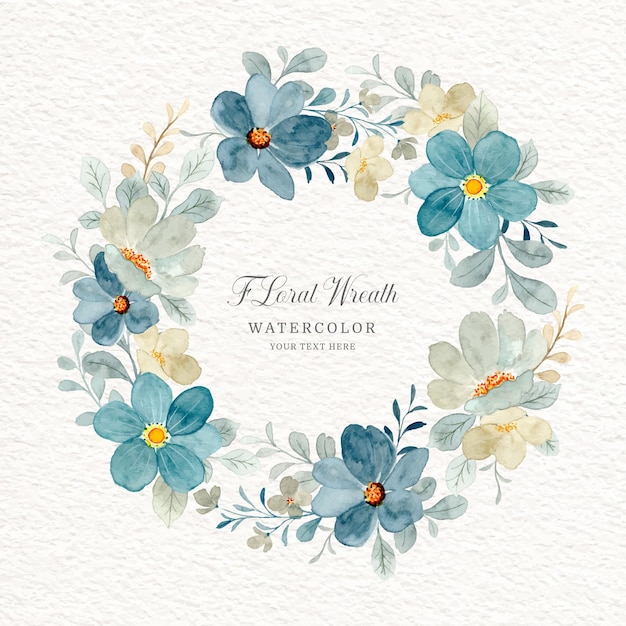  Floral wreath with watercolor