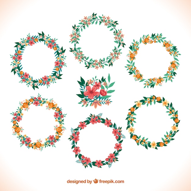 Free Vector | Floral wreaths collection