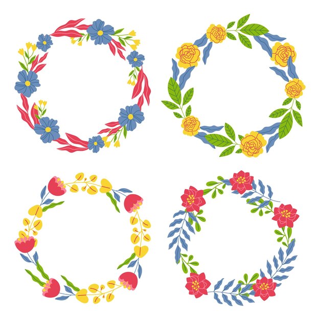 Free Vector Floral Wreaths Collection 1260