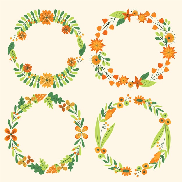 Free Vector | Floral Wreaths Collection