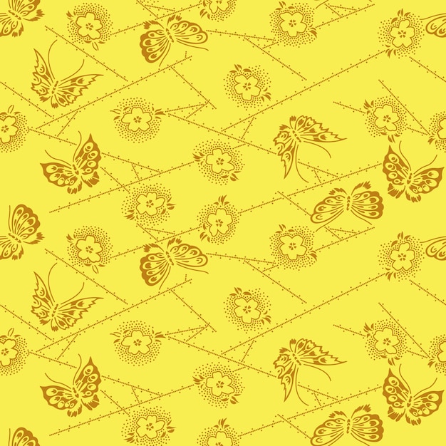 Floral yellow pattern background