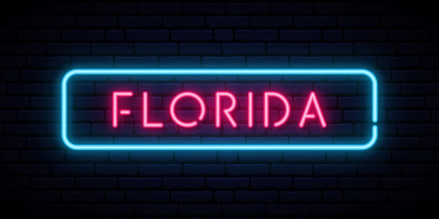 Premium Vector | Florida neon sign.