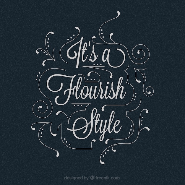 Flourish Lettering Free Vector