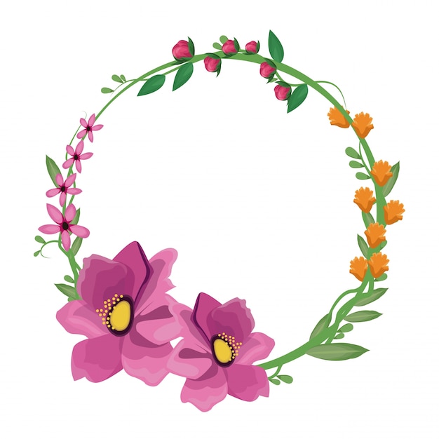 Premium Vector | Flower anemone crown decoration