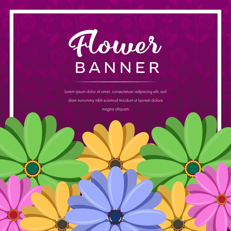 Premium Vector Flower banner pattern. background vector illustration