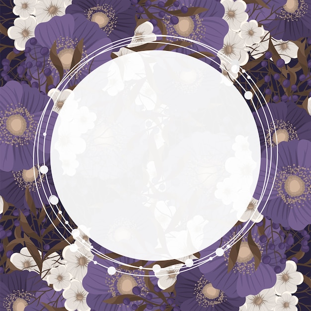Download Free Vector | Flower border drawing - circle frame
