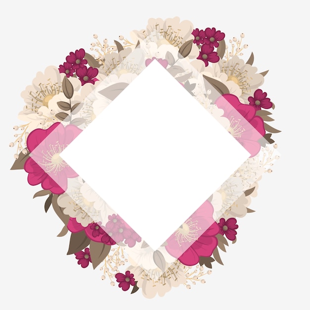 Flower border - hot pink flower | Free Vector