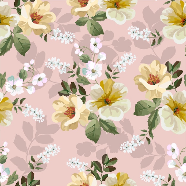 Premium Vector | Flower bouquet seamless pattern