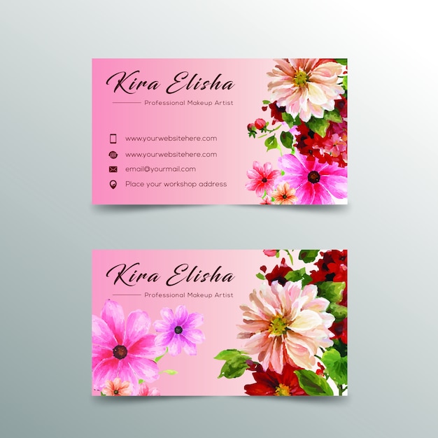 Flower business card design | Premium Vector