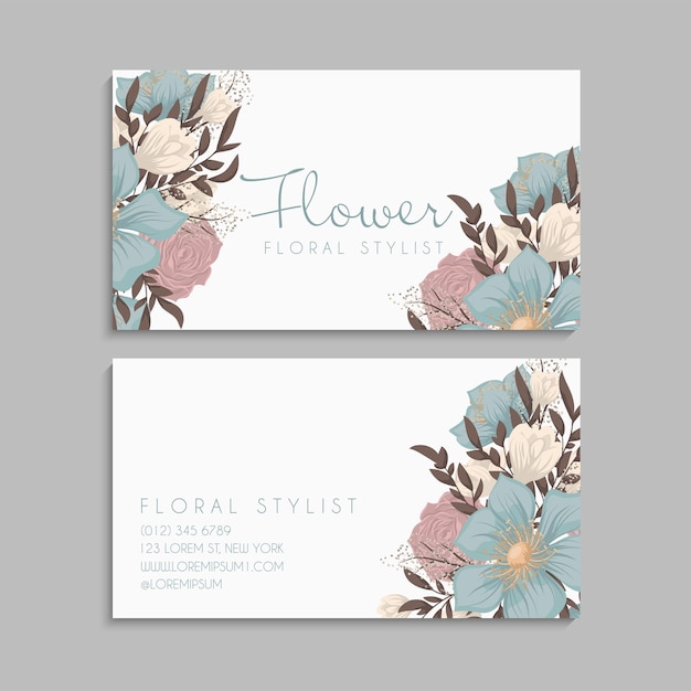 Premium Vector Flower Business Cards Template