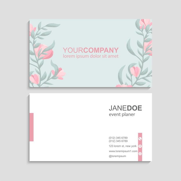 Free Vector | Flower business cards template