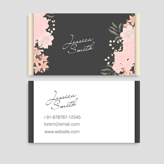 Free Vector | Flower business cards template