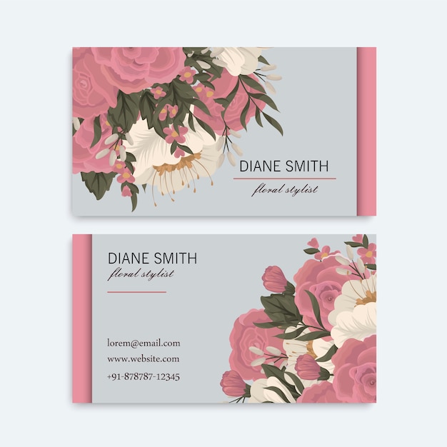 Free Vector | Flower business cards