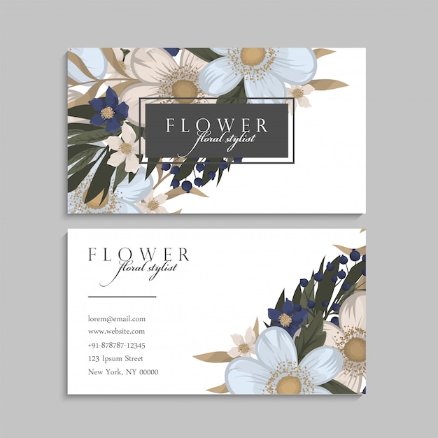 Free Vector | Flower business cards