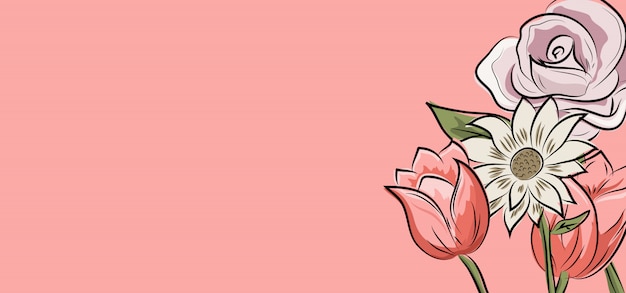 Premium Vector | Flower cartoon design background