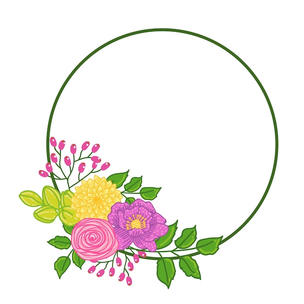 Download Flower circle template text spring | Premium Vector