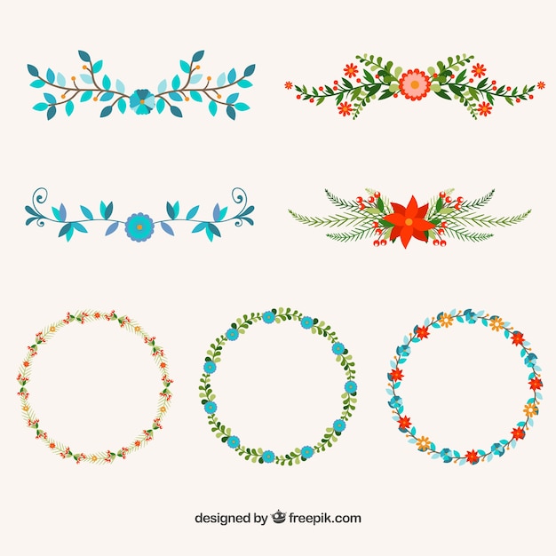 Download Free Vector | Flower design elements