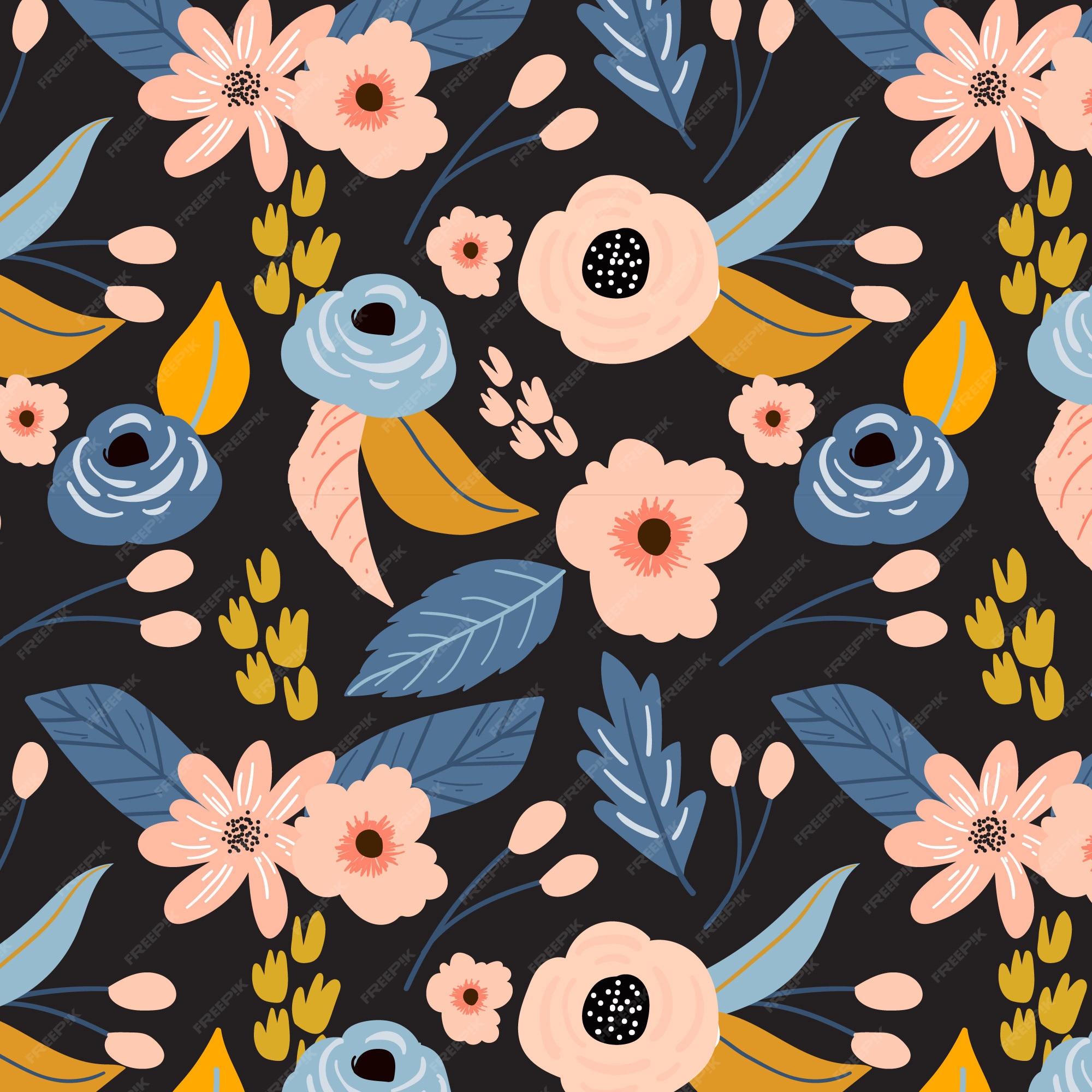 Premium Vector | Flower floral print pattern background