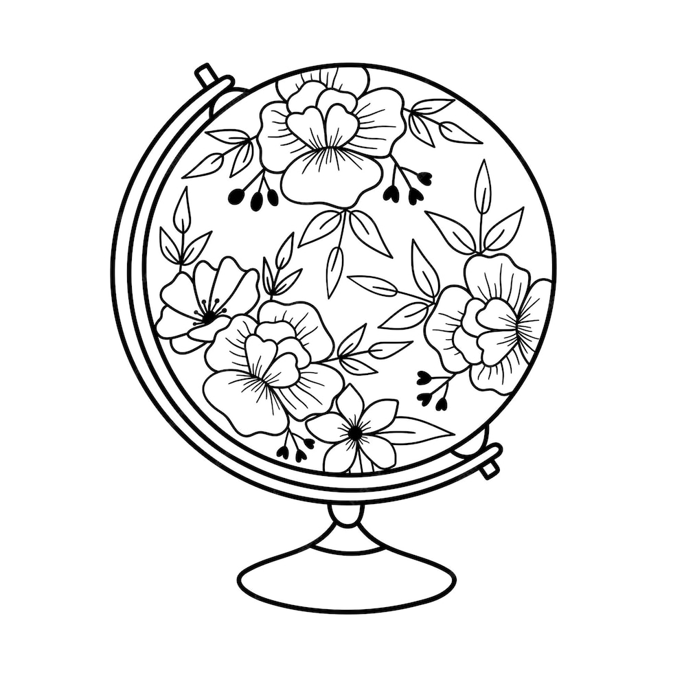 Premium Vector | Flower globe earth day concept of preserving the ...