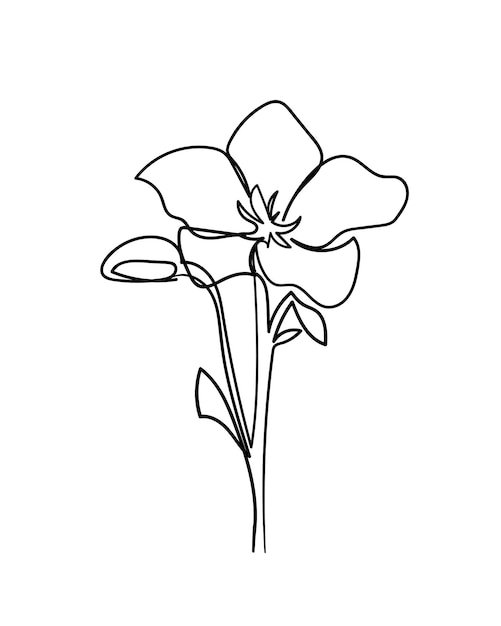 Premium Vector | Flower icon. continuous one line drawing. - vector ...