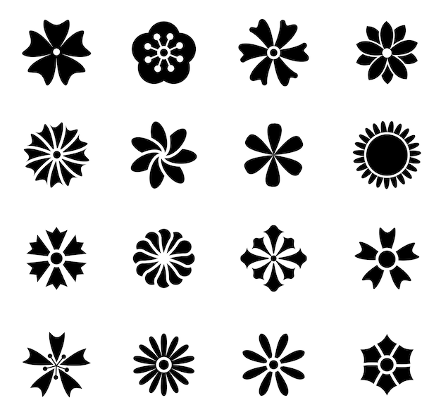 Premium Vector | Flower icon set vector illustration outline