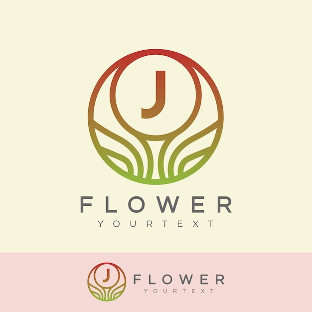 Flower initial letter j logo design | Premium Vector
