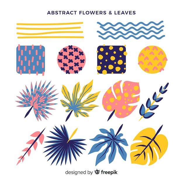 Flower and leaf collection | Free Vector