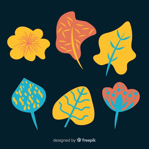 Free Vector | Flower and leaf collection