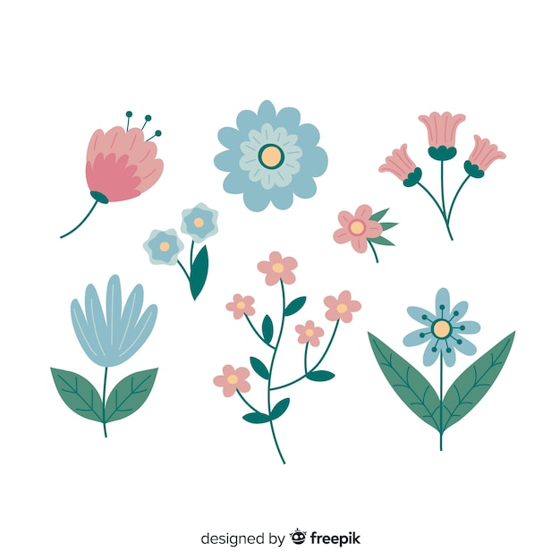 Free Vector | Flower and leaf collection