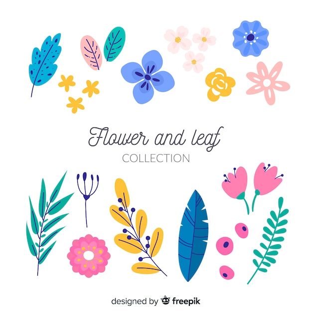 Free Vector | Flower and leaf collection