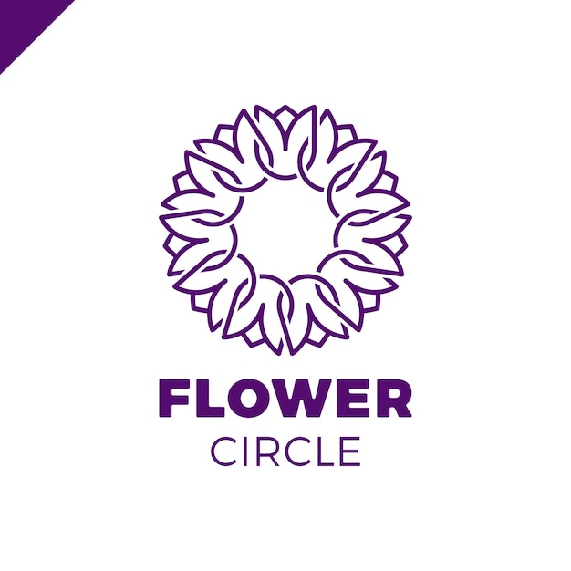 Flower Logo Circle Abstract Design Vector Template Tulip Spa Icon