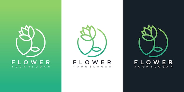 Premium Vector | Flower logo design template on different colors