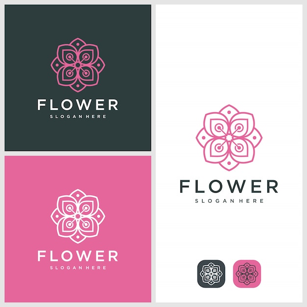 Download Free Flower Logo Design With Line Art Beauty Fashion Salon Premium Use our free logo maker to create a logo and build your brand. Put your logo on business cards, promotional products, or your website for brand visibility.